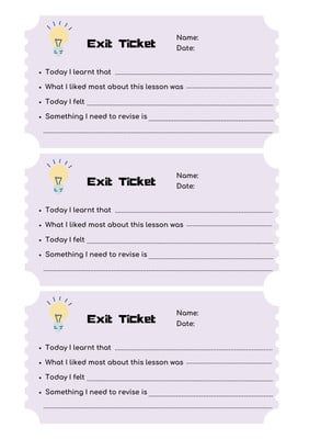 Exit Tickets Template, Exit Slip, Exit Slips, Exit Tickets, Asking The Right Questions, Ticket Template, Classroom Printables, Teaching Methods, English Lessons