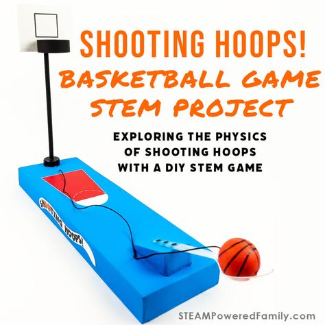 Basketball Stem, Kids Engineering Projects, Diy Basketball Hoop, Simple Machine Projects, School Carnival Games, Circus Activities, Steam Classroom, Diy Basketball, Hoops Basketball