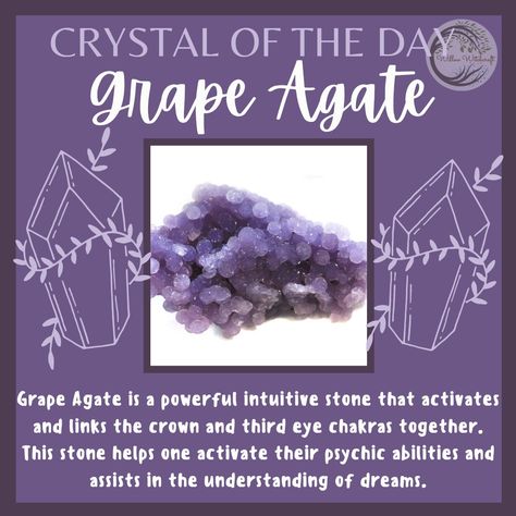 Grape Agate Crystal Meaning, Grape Agate Meaning, Water Witchcraft, Witch Stones, Crystal Identification, Crystal Magick, Crystal Witch, Witch Board, Agate Meaning