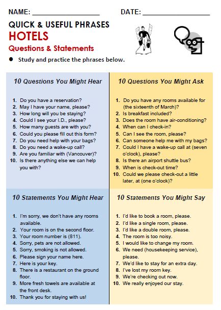 Hotels - All Things Topics English Conversation Worksheets, English Conversation Learning, Travel English, English Teaching Materials, English Time, Esl Vocabulary, English Conversation, Esl Lessons, Conversational English