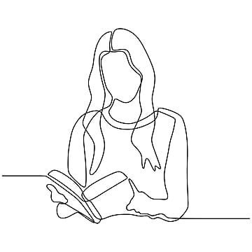 Person Reading Drawing, Girl With Books Drawing, Student Background, Open Book Drawing, Pen Vector, Library Drawing, Pencil Vector, Minimalist Concept, Reading Cartoon