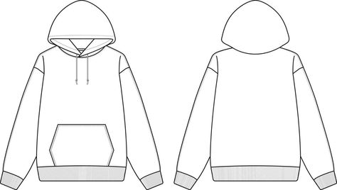 Hoodie Mockup Free, Hoodie Vector, Hoodie Template, Blank Hoodies, White Template, Apparel Design Inspiration, Sketch Icon, Hoodie Drawing, Hoodie Mockup