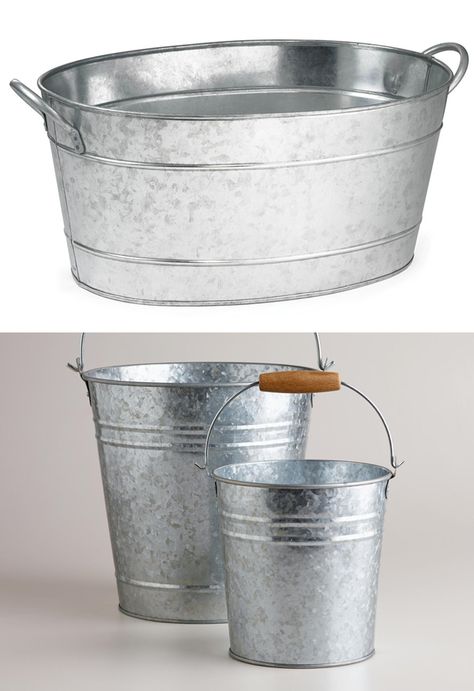 Clean Galvanized Metal V-Ray Material - 3D Modeling Resources Outdoor Movie Theater, Metal Pail, Outdoor Dinnerware, Summer Dining, San Diego Houses, Metal Bucket, Oyster Shells, Painted Sticks, Galvanized Metal