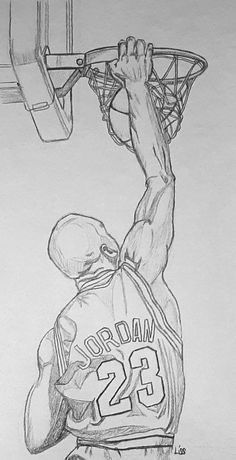 Basketball Drawings, Michael Jordan Art, Marvel Art Drawings, Graffiti Drawing, Easy Drawings Sketches, Cool Sketches, Sketches Easy, Sketchbook Art, Book Art Drawings