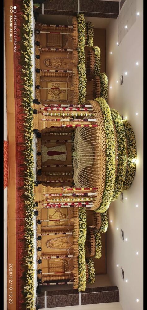 Marriage Mantapa Decoration, Muhurtha Mandapam Decoration, Indian Reception Backdrop Wedding Stage, Traditional Muhurtham Stage Decoration, Kalyan Mandapam Decoration, Peli Mandapam Decoration, Vivahika Decor, Pelli Pandiri Decorations At Function Hall, Muhurtham Stage Decor