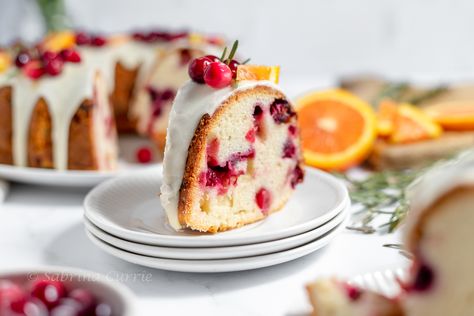 Easy Christmas Cranberry Bundt Cake With Sour Cream - West Coast Kitchen Garden Cranberry Orange Bundt Cake Recipe, Christmas Cranberry Cake, West Coast Kitchen, Cranberry Bundt Cake, Orange Bundt Cake Recipe, Cranberry Orange Bundt Cake, Cake With Sour Cream, Festive Dessert Recipes, Cranberry Christmas Cake