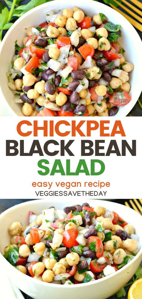 Lunch Ideas With Black Beans, Chickpea Black Bean, Balela Salad, Bean Salad Recipes Healthy, Garbanzo Bean Recipes, Vegetarian Rice, Legumes Recipes, Bean Salads, Grains Recipes