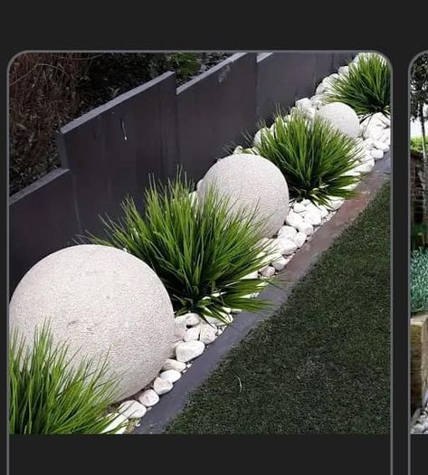 Landscaping for Beginners | OK so here’s the deal I have a much bigger area than this but I wanna do something similar but oh my God these huge rocks are so expensive and the b... Fake Grass Decor, Landscaping For Beginners, Window Box Decor, Kitchen Design Countertops, Porch Window, Countertop Ideas, Box Decor, Fake Grass, Artificial Plants Outdoor