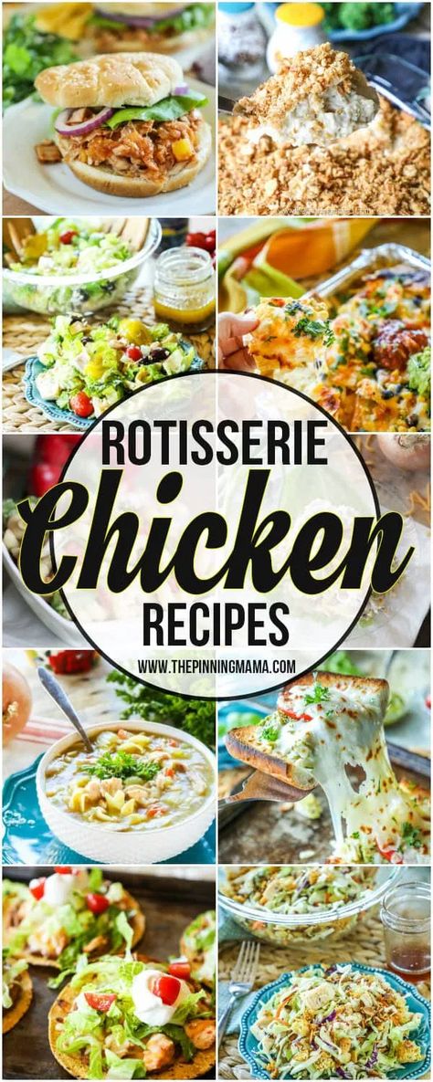 Rotisserie Chicken Recipes Healthy, Rotisserie Chicken Recipes Leftover, Rotisserie Chicken Recipe, Costco Rotisserie Chicken, Recipes Using Rotisserie Chicken, Leftover Rotisserie, Roast Chicken Leftovers, Leftover Chicken Recipes, Easy Dinner Recipes Crockpot