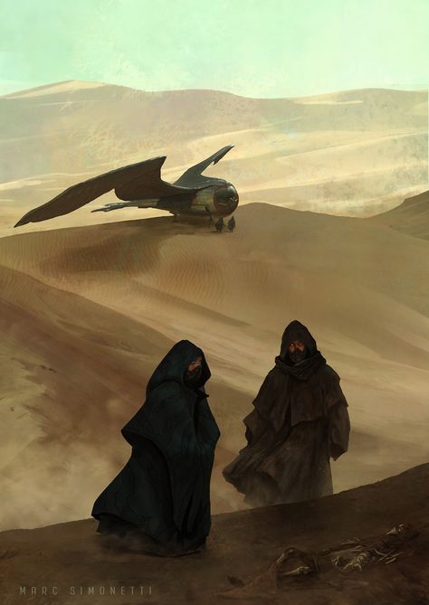 This is one of the interiror illustrations for "Dune Messiah" by Frank Herbert for Centipede press Marc Simonetti, Dune Series, Dune Book, Dune Frank Herbert, Dune Art, Scifi Art, Frank Herbert, Fantasy Worlds, Arte Cyberpunk