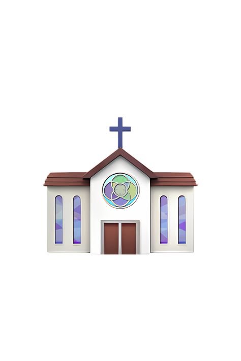 The emoji ⛪ Church depicts a traditional Christian church building with a pointed roof and a cross on top. The building is made of stone or brick and has a large entrance with a set of double doors. The windows are typically arched and may have stained glass. The emoji is typically shown in shades of gray or brown. Stained Glass Windows In Homes, Jesus Emoji, Aesthetic Emojis, Emojis Iphone, Apple Emojis, Emoji Stickers Iphone, Iphone Emoji, Emoji Iphone, The Emoji