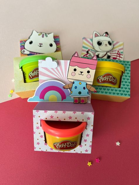 Gabby Dollhouse Mini Playdoh box Gabby Dollhouse Birthday Party by CRAFTMAKERSPR on Etsy Gabby Cat, Sprinkles Birthday Party, Gabby Dollhouse, Sprinkle Party, Toddler Parties, Cat Birthday Party, Fourth Birthday, 6th Birthday Parties, Cat Birthday