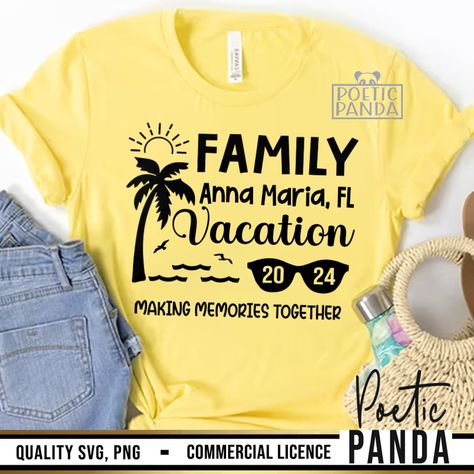 2024 Anna Maria Florida Vacation SVG PNG, Anna Maria Florida Family Vacation 2024 Svg, Florida Vacation Shirt Svg, Anna Maria Svg Design Hawaii Family Vacation, Cruise Svg, Surfside Beach, Vacation Svg, Sublimation Projects, Family Vacation Shirts, Family Cruise, Hawaii Vacation, Vinyl Fabric