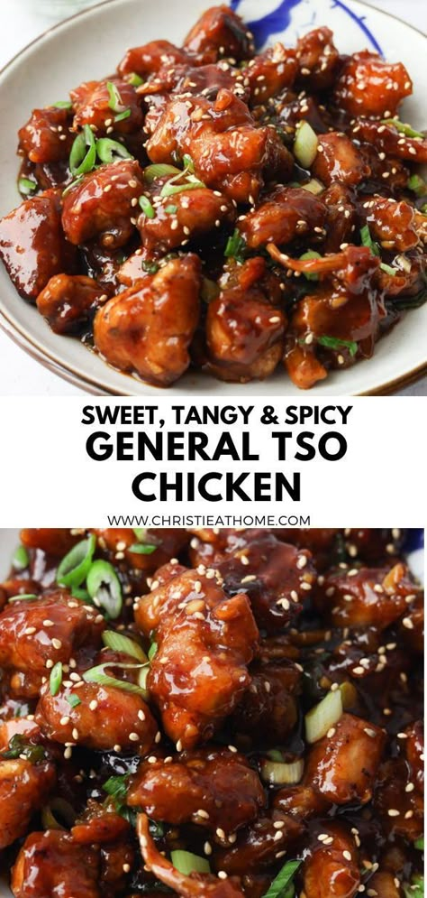 General Tso Chicken. Crispy chicken smothered in a sweet, tangy, glossy sauce with a spicy kick! It serves deliciously for dinner, lunch or leftovers. Ready in just 25 minutes! This general tso chicken from scratch is easy to make at home. tags: general tso chicken recipe, general tso chicken easy, general tso air fryer, general tso chicken sauce, general tso chicken easy recipes, easy chinese chicken recipes, crispy asian chicken, general tso sauce recipe, asian chicken recipes easy General Tso Chicken And Rice, Instapot General Tso Chicken, Sweet General Tso Chicken, General Tso Chicken Spicy, General Tso’s Chicken Recipe, General Tso Chicken Easy Crockpot, General Tsos Tofu Recipes, General Gau Chicken Recipe, Generals Chicken Recipe