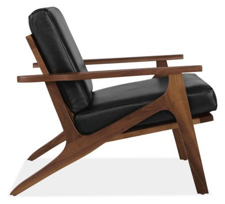 Modern Sanna Chair in Urbino Leather in Charcoal Stain Maple Wood in Espresso Poltrona Design, Modern Leather Chair, Small Living Room Chairs, Living Room Furniture Layout, Modern Loveseat, Custom Chair, Leather Accent Chair, Furniture Sofa, Leather Loveseat