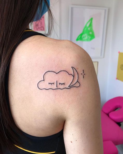 Handpoke tattooz’s Instagram profile post: “Loved doing this lil sleepy cloud ✨💫✨ a super cute custom for sinan , was so nice to meet u !! . . . . #handpoke #handpoketattoo…” Sleepy Tattoo, Hand Poked Tattoo, Hand Poke, So Nice, Infinity Tattoo, Nice To Meet, Body Art Tattoos, To Meet, Tatting