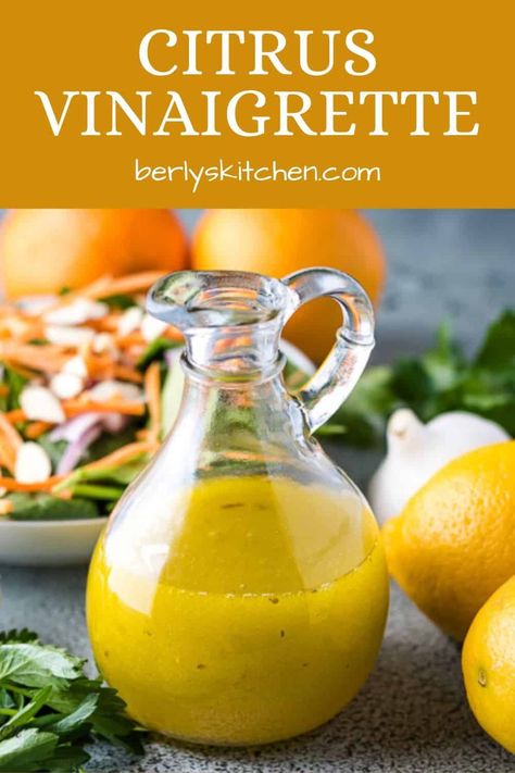 Our simple citrus vinaigrette recipe combines the crisp flavors of lemons and oranges to create a sweet yet tart salad dressing! #berlyskitchen Italian Salad Dressing Homemade, Dressings Recipes, Italian Dressing Recipes, Salad Dressing Recipes Healthy, Homemade Italian Dressing, Zesty Italian Dressing, Citrus Vinaigrette, Easy Salad Dressing, Resep Salad