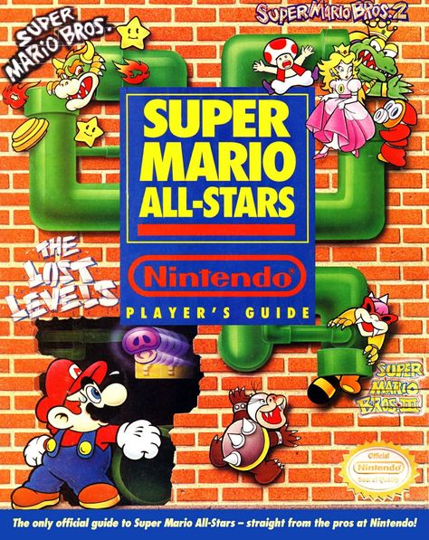 For the game 'Super Mario All-Stars + Super Mario World', there's no Nintendo Player's Guide for Super Mario World (for the U.S.), but that game is in the Super NES Nintendo Player's Guide. Super Mario Bros 1985, Super Mario Toys, Mario All Stars, Super Mario All Stars, Nintendo Power, Mario Toys, Video Game Magazines, Gaming Magazines, Gamer Stuff