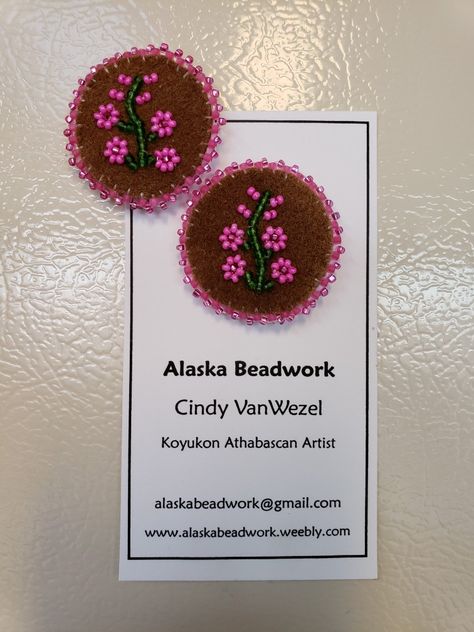 Fireweed Flower, Willow Herb, Native Crafts, Felt Beads, Beadwork Designs, Beaded Earring, Bead Projects, Beaded Jewlery, Nativity Crafts