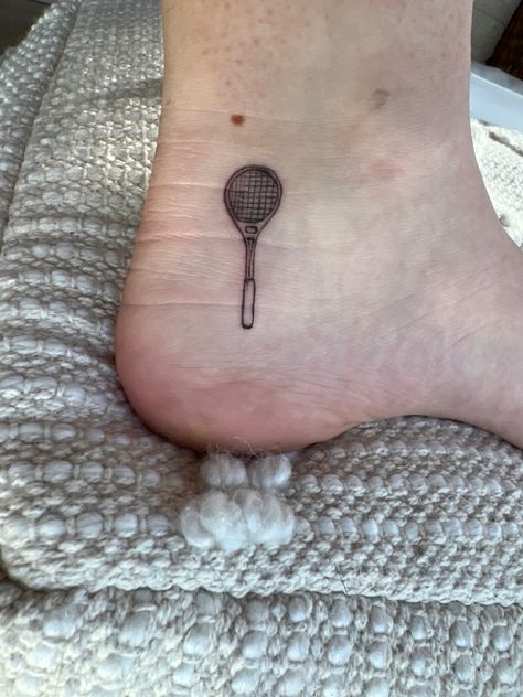 Tennis Racket Tattoo, Mini Tattoos, Tennis Racket, New Tattoos, Fish Tattoos, Jesus Fish Tattoo, Tatting, Tennis, Tattoos