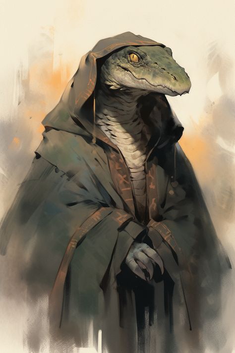 Lizard Wizard Dnd, Reptile Character Design, Lizard Man Character Design, Lizardfolk Character Art, Lizardfolk Dnd, Dnd Lizardfolk, Lizardfolk Art, Lizard Person, Lizard Wizard