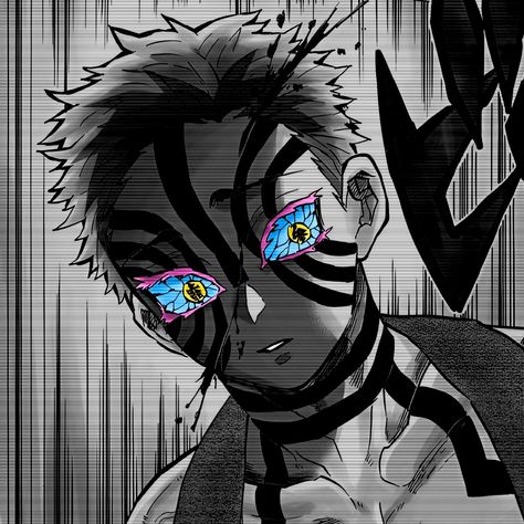 Akaza Pfp, Akaza Manga, Akaza Icon, Demon Slayer Akaza, Anime Muslim, Insta Icon, Demon Art, Manga Panels, Blue Box