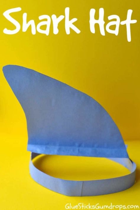 Shark Fin Hat, Ocean Kids Crafts, Shark Week Crafts, Shark Crafts, Summer Crafts For Toddlers, Shark Activities, Shark Craft, Shark Hat, Sharks For Kids