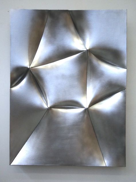 JAN MAARTEN VOSKUIL, BROKEN CHROME 2013: chrome spray on linen. Silver Tile, Folding Origami, Metal Background, Silver Wallpaper, Wow Art, Sculpture Installation, Metal Sculpture, Textures Patterns, Metal Art