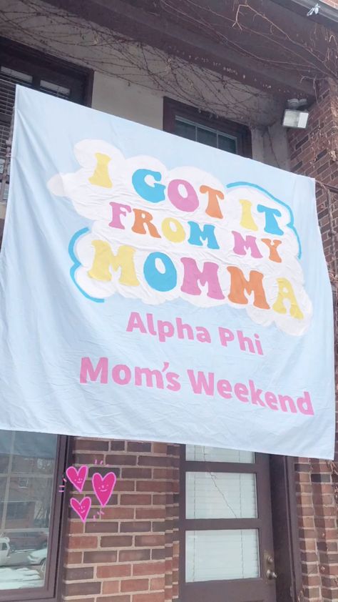 Sorority Alumni Events, Sorority Parents Weekend, College Banner, College Mom, Alumni Events, Sorority Sisterhood, Sorority Banner, Sorority Tees, Sorority Events