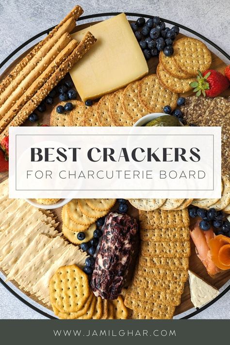 Best Crackers for Charcuterie Board 11 Cheese And Cracker Board Ideas, Crackers For Charcuterie Board, Cheese Board Easy, Cheese And Cracker Tray, Meat And Cheese Tray, Charcuterie Board Meats, Butter Crackers, Charcuterie Inspiration, Cheese Snacks