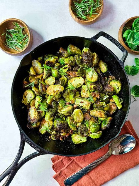 Brussels Sprouts with Pancetta, Rosemary and Garlic Brussel Sprouts With Pancetta, Brussels Sprouts With Pancetta, Autumn Side Dishes, Fall Vegetables, Potato Puree, Beef Tenderloin, Roasted Salmon, Thanksgiving Side Dishes, Brussels Sprouts