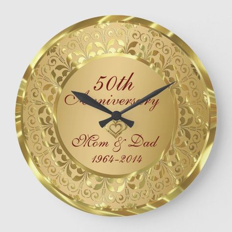 50th Wedding Anniversary Gift Ideas, Emerald Wedding Anniversary, 50th Wedding Anniversary Gift, 25 Year Anniversary Gift, Wedding Anniversary Gift Ideas, Anniversary Clock, 50th Wedding Anniversary Party, 50 Wedding Anniversary Gifts, Wedding Gifts For Parents