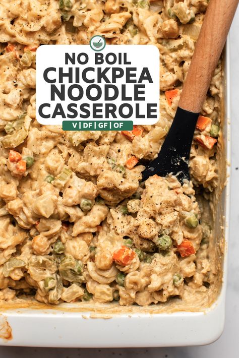 Chickpea Main Dish Recipes, Chickpea Casserole Recipes, Chickpea Noodle Recipes, Vegan Dinner Casserole, Chickpea Noodle, Vegan Casserole Recipes, Casserole Vegan, Dairy Free Pasta, Vegan Casserole