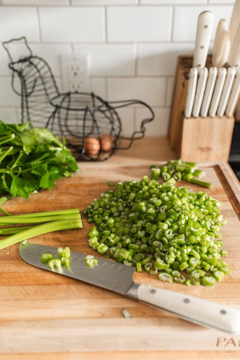 How to Freeze Celery - The Rooted Farmhouse | Gardening, Canning & Simple Living How To Freeze Celery, Frozen Green Bean Recipes, Kitchen Essentials Checklist, Dutch Oven Beef, Freezing Zucchini, Celery Recipes, Beef Barley, Tuna Salad Pasta, Beef Barley Soup