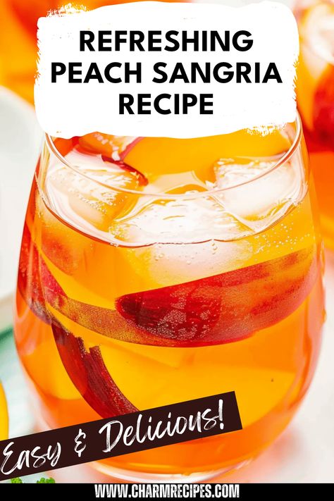 This Refreshing Peach Sangria is the perfect summer drink that captures the essence of sunny days. Bursting with juicy peaches and crisp flavors, it's an easy-to-make addition to any gathering. Combine fresh, ripe peaches with a quality white wine and a splash of soda for a light and delightful beverage. Perfect for summer parties, barbecues, and relaxing evenings, this sangria pairs wonderfully with appetizers and light snacks. Try this delicious recipe and enjoy a refreshing drink that friends and family will love! Peach Sangria Recipe, Peach Sangria Recipes, Jalapeno Popper Dip Recipe, Boston Cream Cupcakes, Easy Sangria Recipes, How To Make Sangria, Orange Liquor, Peach Sangria, Perfect Summer Drink