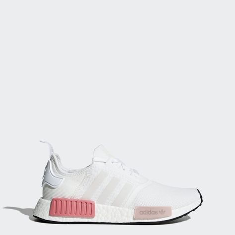 Adidas Nmd R1 White, Nmd Adidas, Cute Adidas Shoes, Custom Adidas, Adidas Shoes Outlet, Handbags For School, Cute Shoes Heels, Nmd R1, Crochet Bags Purses