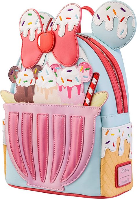 Loungefly Disney Backpack, Cream Backpack, Disney Backpack, Cute Mini Backpacks, Mickey Balloons, Mini Mochila, Loungefly Bag, Chip And Dale, Girly Bags