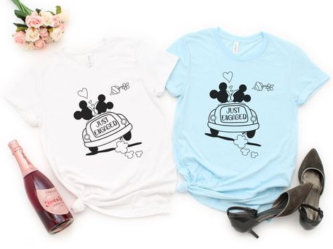 Bride And Groom Tshirts, Disney Couples Shirts, Disney Engagement, Disney Honeymoon, Disney Couple, Disney Couple Shirts, Bride And Groom Outfits, Disney Bride, Couples Shirts