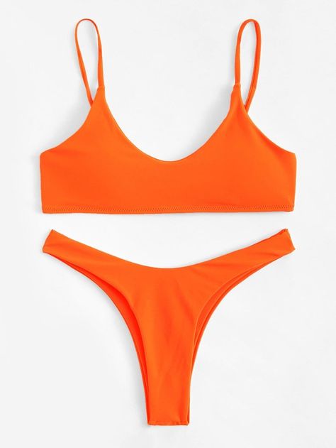 Neon Orange Swimsuit, Orange Swimsuit, Swimsuits Outfits, Leather Pants Women, Summer Fashion Beach, Spaghetti Strap Top, Vacation Beach, Faux Leather Pants, Strap Tops