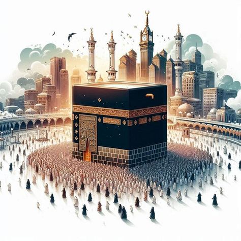 Kaaba Pictures, Hajj Pictures, Kaaba Aesthetic, Ramadan Canvas, Hajj Images, Graphic Design Terms, Islamic Png, Ka Bah, Hajj Pilgrimage