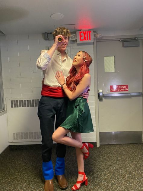 couples halloween costume Noah And Ally Halloween Costume, Ariel Prince Eric Costume, Noah And Allie Costume, Ariel And Eric Costume Couple, Couples Costumes Red Hair, Love And Joe Costume, Ariel And Eric Halloween Costume, Red Hair Halloween Costumes Couple, Ariel And Prince Eric Costume