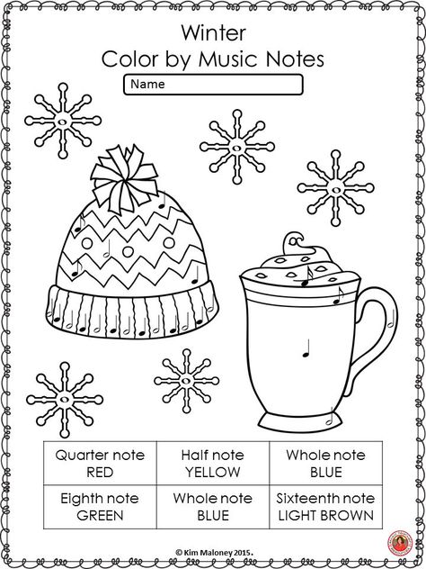 Christmas Music Activities For Kids, Winter Music Activities, Christmas Music Activities, Music Coloring Pages, Music Coloring Sheets, Music Printables, Music Symbol, Winter Music, Elementary Music Lessons