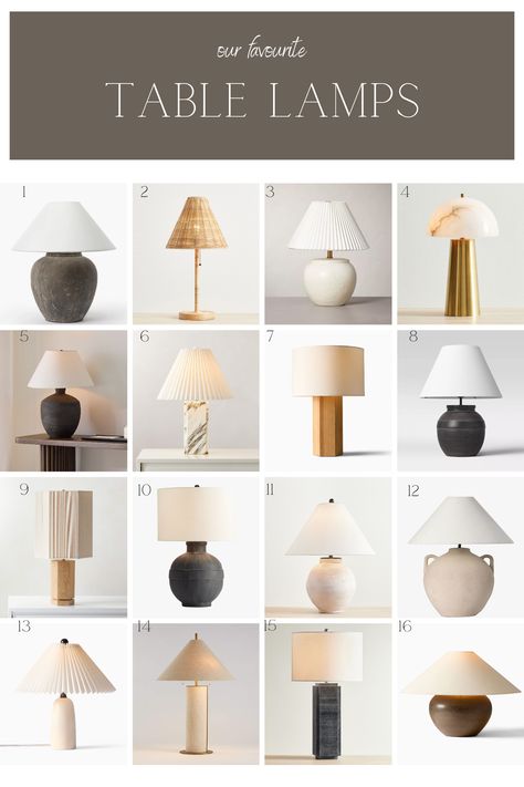 Our Favourite Table Lamps - Making it in the Mountains Interior Materials, Luxury Table Lamps, Hearth Room, Large Table Lamps, Smart Bulbs, Living Room Spaces, Colorful Table, Modern Table Lamp, Feel Inspired