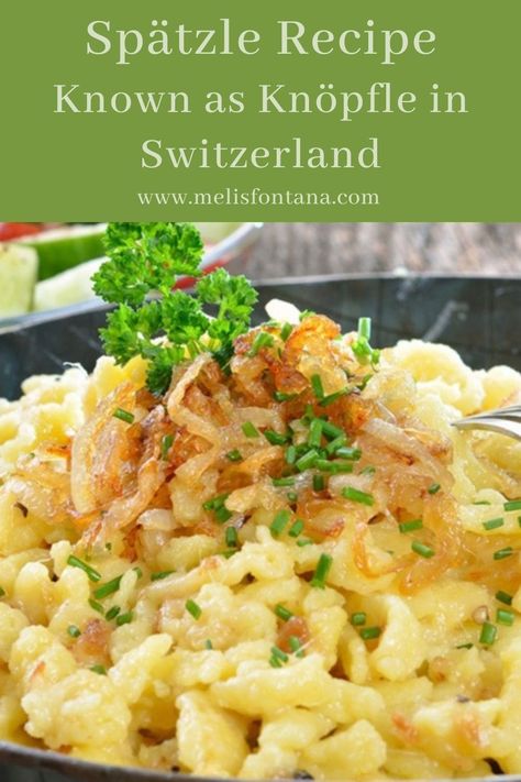 Swiss Cuisine, Spaetzle Recipe, Swiss Recipes, Culinary Travel, Sparrows, Polish Recipes, German Food, Swiss Cheese, World Recipes