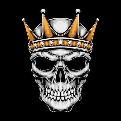 Skull With A Crown, Skull With Crown, Crown Silhouette, King And Queen Crowns, Skull Logo, Isometric Illustration, Crown Logo, Skull Wallpaper, Crown Design