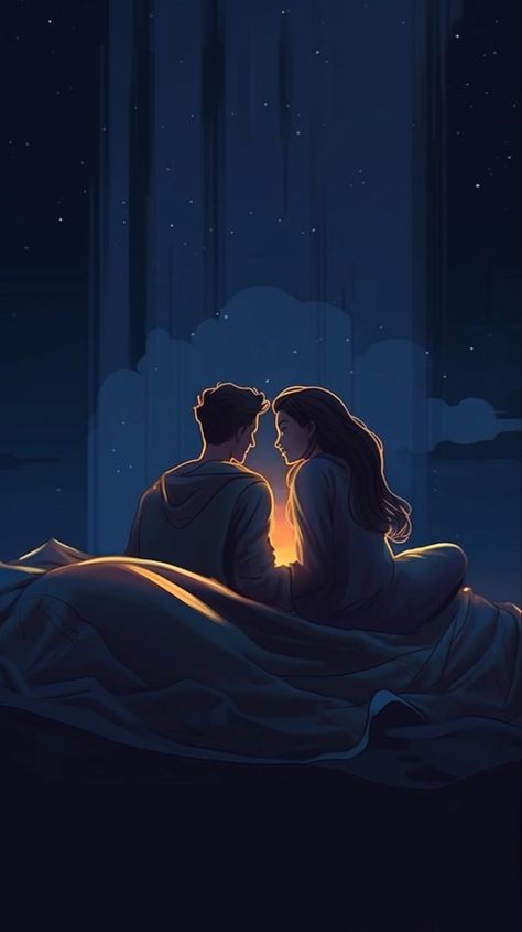 couple love, intimacy, night time, stars, clouds Red Background Images, Love Cartoon Couple, Cute Couple Comics, African Art Paintings, Love Animation Wallpaper, Cute Love Wallpapers, Romantic Anime Couples, Cute Couple Drawings, Couple Illustration