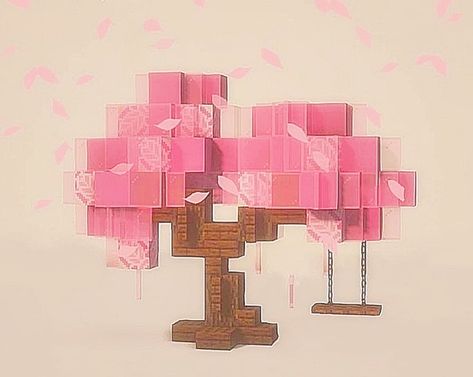 Cherry Blossom Street Lamp Minecraft, Minecraft Hanging Lights, Minecraft Ceiling Light, Minecraft Ceiling Design, Whimsical Minecraft, Minecraft Lighting Ideas, Minecraft Chandelier, Minecraft Park, Mc Houses