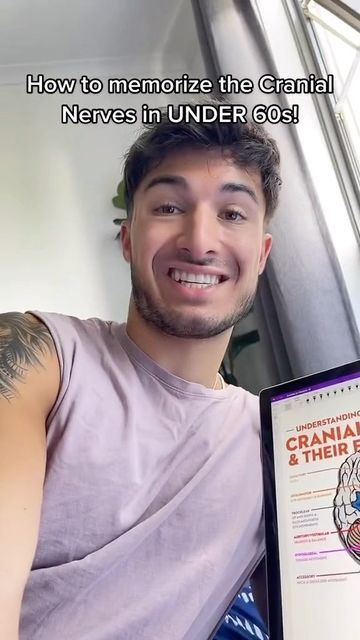 Jake on Instagram: "Learn the cranial nerves and their functions in under 60 seconds with me! 🧠 #medstudent #medschool #anatomy #cranialnerveexam #medicalstudent #premed #premedstudent #anatomyclass #anatomydrawing" Study Tricks, Cranial Nerves Mnemonic, Pre Med Student, Cranial Nerves, Aesthetic Notes, Medical School Studying, Pre Med, Med Student, Life Hacks For School