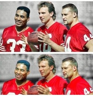 Roger Craig, Joe Montana and Tom Rathman Pro Football Teams, 49ers Players, Nfl Football 49ers, Sporting Legends, Forty Niners, San Francisco 49ers Football, Nfl 49ers, 49ers Fans, Joe Montana