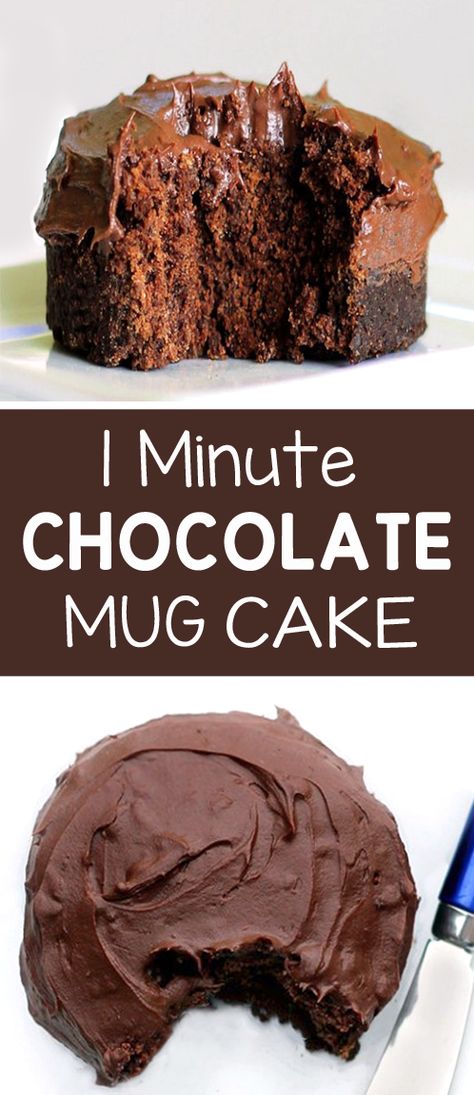 One Minute Chocolate Mug Cake Dessert Micro Onde, Easy Chocolate Mug Cake, Mug Dessert Recipes, Ella Vegan, Chocolate Mug Cake Recipe, Microwave Mug Recipes, Vegan Mug Cakes, Glutenfri Baking, Easy Mug Cake